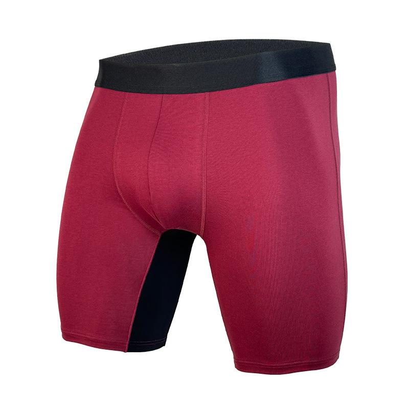 Men s Color Block Antibacterial Nylon Boxer Briefs - Mid-Waist, Breathable, Pure Cotton Crotch.