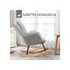 Fauteuil de relaxation - MUVOE - Velours cyprès - Gris clair - Charge max. 120 kg - 71 x 92 x 101 cm