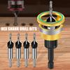 Countersink Drill Bit Set Adjustable Depth Stop Drill Bits Adjustable Hex Wrench Spiral Flute HSS M2 High Speed Steel 4-Edge Drill Bits