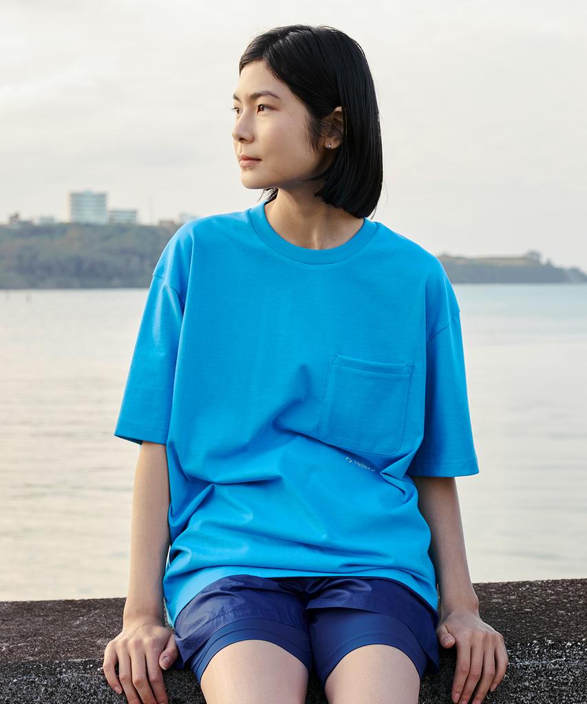 Hellinogseuweeo Pocket Short Sleeve T-Shirt_Cyan Blue