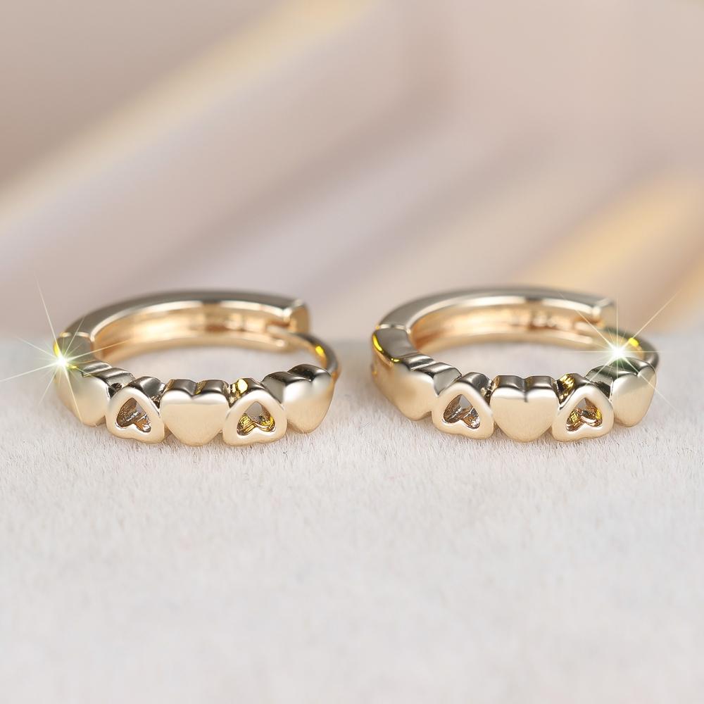 Minimalist Luxury Gold Color Heart-shaped Hoop Earrings for Women Vintage Small Circle Earrings Jewelry Gifts