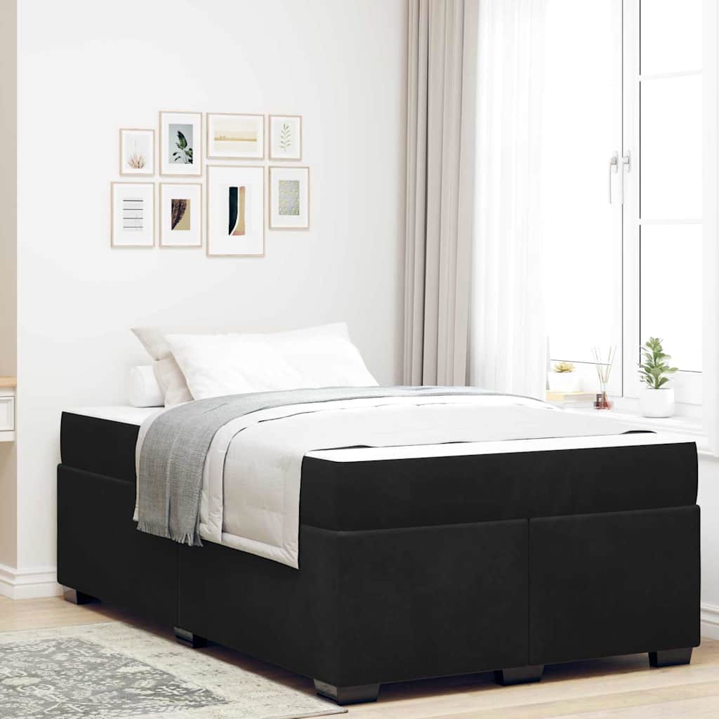 Bed Frame with Mattress Black 120 x 190 cm Fabric