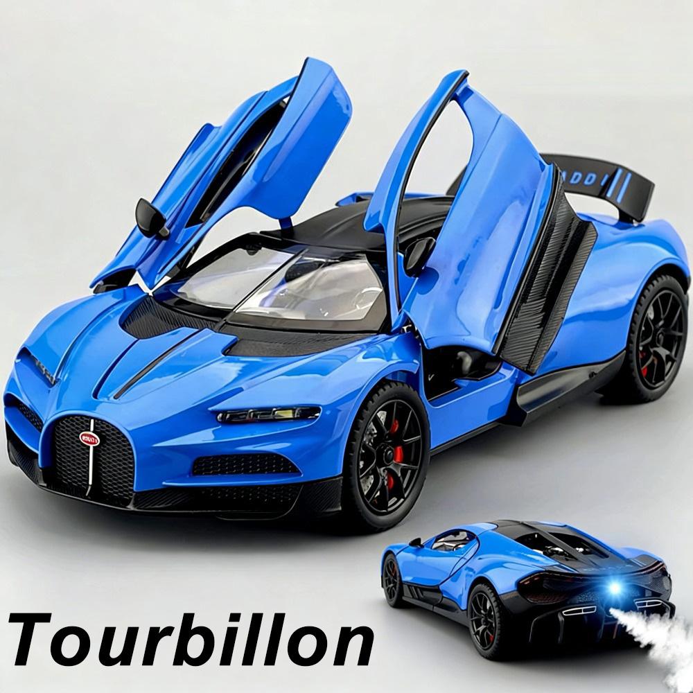 1:24 Tourbillon Bolide Alloy Sportscar Model Diecast Toy Door Opened Sound Light Pull Back Miniature Vehice Fashion Collectibles