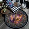 Jazz Night Music Scene Round Area Rug Under Office Chairs Bedroom Living Room Home Decor