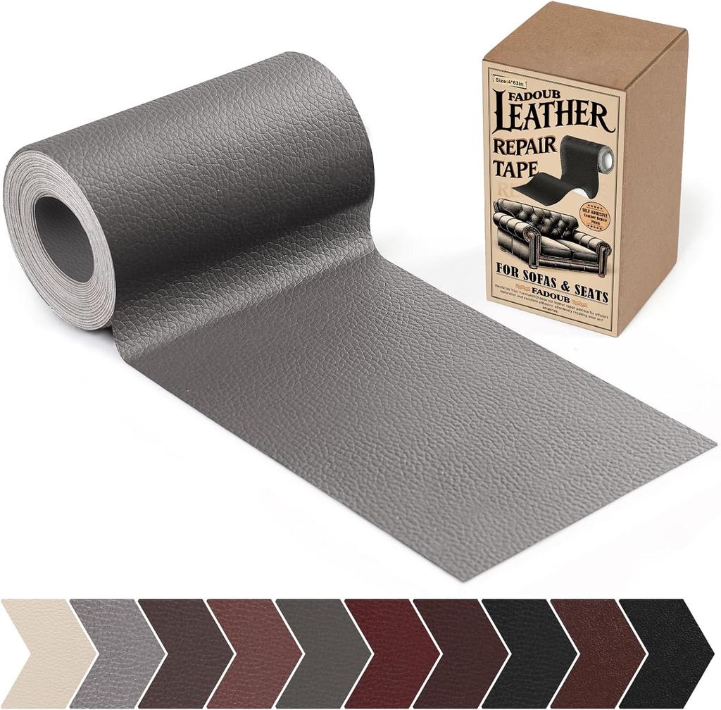 MIUSIE Läderreparationslapp Självhäftande Läderreparationstejp för Möbler, Vinylreparationstejp för Reparation av Vinyl, Soffa