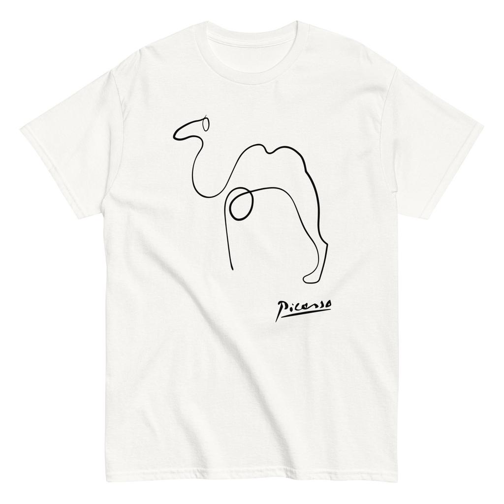 Picasso Camel One Line Drawing Art Meme Cult Movie Cool Unisex Tee