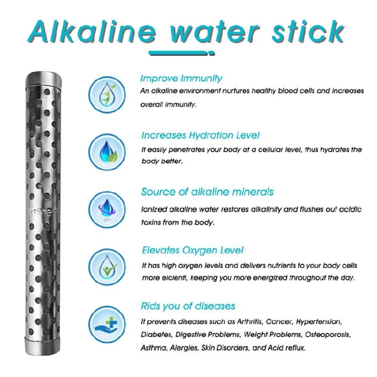 Portable Alkaline pH Water Filter Stick Hydrogen Mineral Purifier for w/ Tourmal