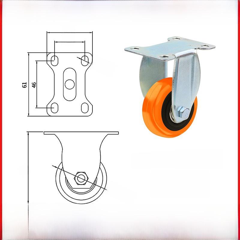 Kraftigt 3-5 tums universellt nylonhjul för vagn med broms