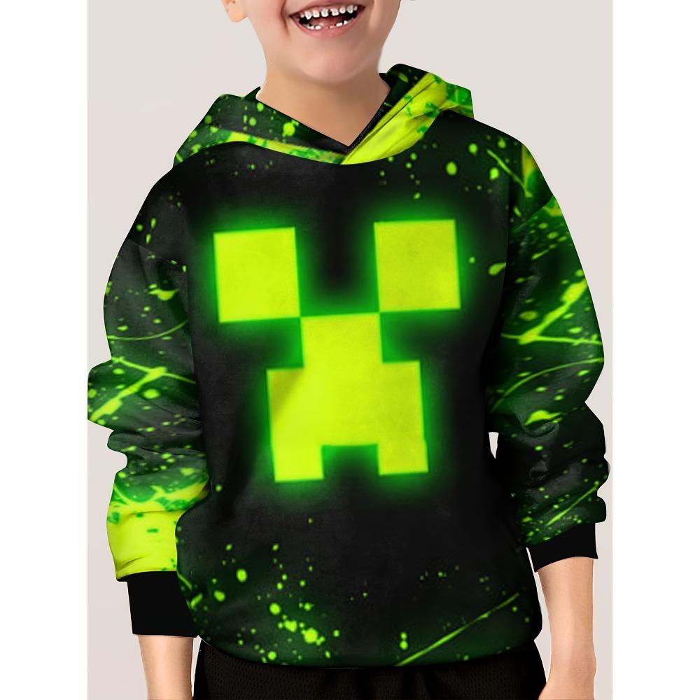 

Новая детская толстовка с принтом светящегося лица, пуловер унисекс, повседневный топ с капюшоном и длинными рукавами, верхняя одежда для девочек и мальчиков на весну и осень 100cm