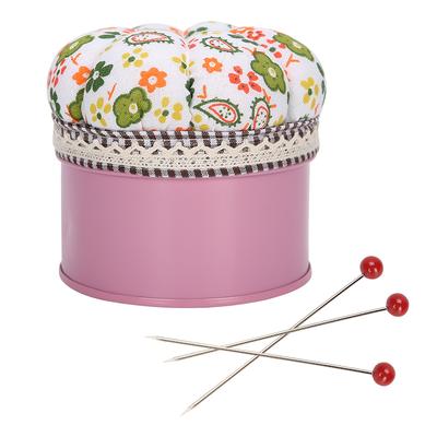 500Pcs Glass Pin Needle Tinplate Box Cloth Pin Cushion Quilting Decorating Tool Sewing Crafts
