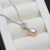 Real Natural pearl pendant 925 Woman,Freshwater Silver pearl pendant on the neck Wife Mother Birthday Gift White Pink Black
