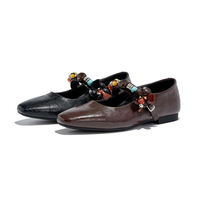 Fashion 2025 New Women's Mary Janes Square-toe, Single-strap Ballet Shoes Women Shoes Large-size Pumps Female Flats