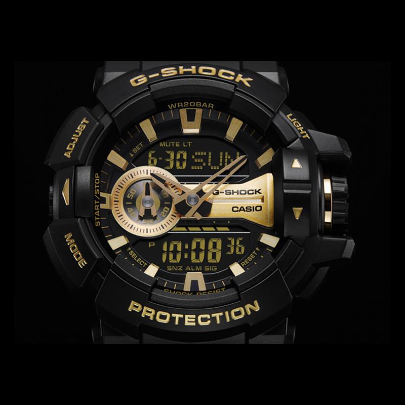 CASIO Men Liquid Crystal/Analog Dual Display Series Black Watch GA-400GB-1A9 GA-400GB-1A9