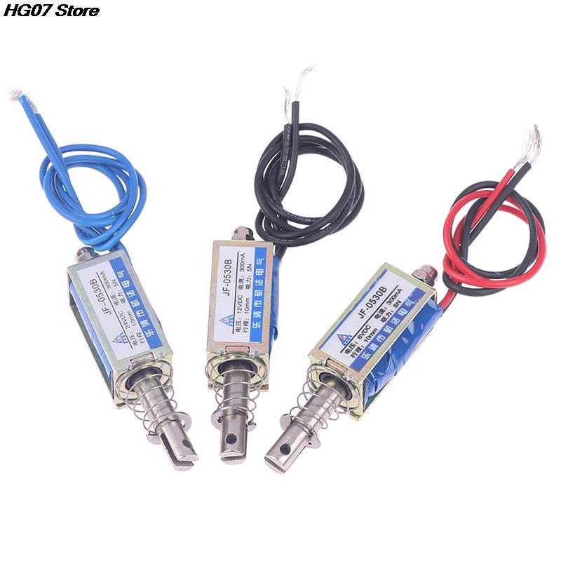 1 szt. JF-0530B DC 6V 12V 24V Typ Pchnij i Ciągnij JF-0530 Elektromagnes z Otwartą Ramą Siła Trzymania 5N Skok 10mm Solenoid Liniowy