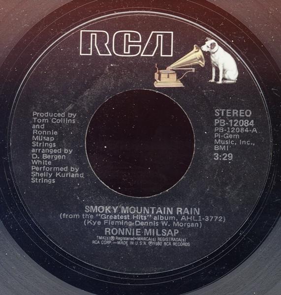 7inch Record RONNIE MILSAP - Smoky Mountain Rain PB12084 RCA 1980 US Folk Used