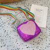 Women Girls Love Heart Handbag Kids Bag Messenger Shoulder Bag Rainbow Shoulder Strap Crossbody Bag