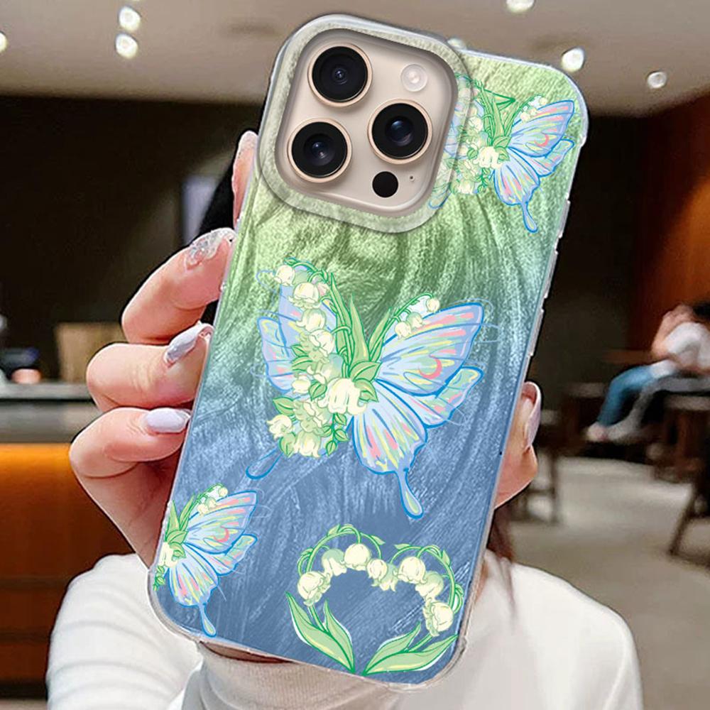 Purple Butterfly Phone Cases For Apple iphone 16 15 14 13 Pro Max 7 16e 16plus Girls Schmetterlinge Silicone Couple Fundas Cover