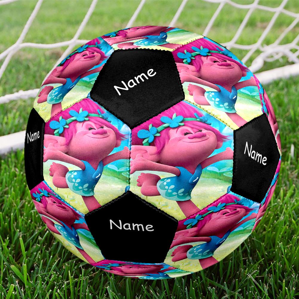 Custom Name Trolls Theme Size 5 Soccer Ball, Suitable for Both Indoor and Outdoor Matches, a Gift Suitable for Everyone.