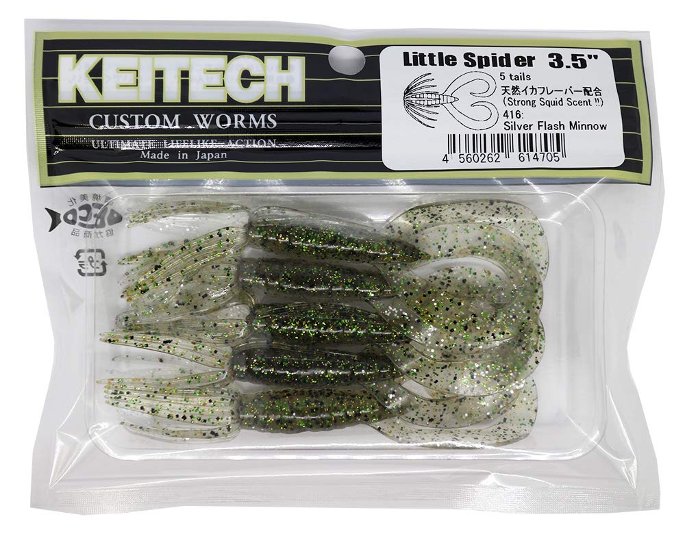 

Keitech Little Spider 3.5 дюйма #416 Silver Flash Minnow