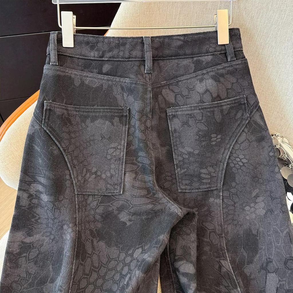 Women's Stylish Print Design Wide-Leg Casual Pants - Slimming, Versatile & Fashionable Straight-Leg Trousers