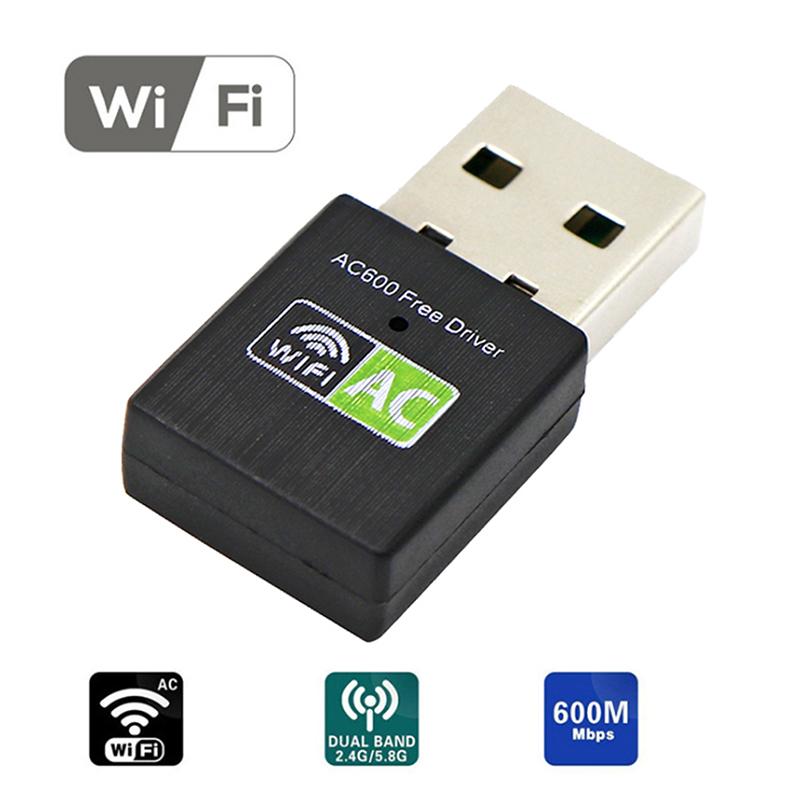 Adaptateur Wifi USB sans pilote 600Mbps Adaptateur Wi-Fi 5Ghz Antenne USB Ethernet PC Adaptateur Wi-Fi Dongle Wifi Lan Récepteur Wifi AC
