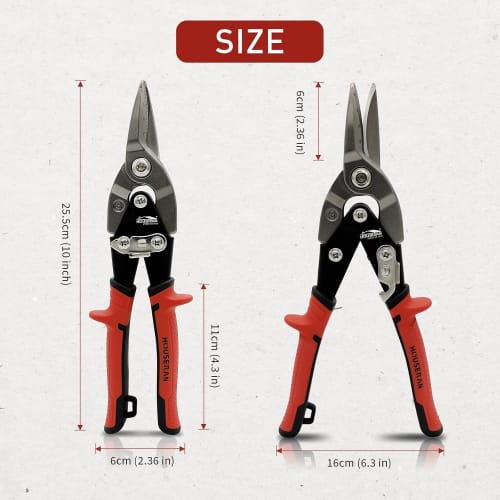 HOUSERAN Metal Cutting Scissors, 26cm, All-Purpose Scissors, Metal Cutting Tool, Iron Scissors, Electrician's Scissors, Sheet Metal Scissors, with Saf
