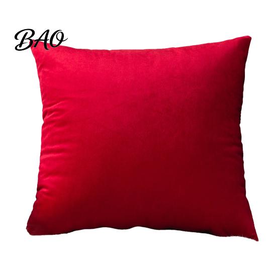 Fluff Treated Pillowcase Solid Color Velvet Pillow Cover, Soft Plush Throw Case, 17.7x17.7 Inch Office Cover Smooth Cushion for Sofa, Bed, Office,