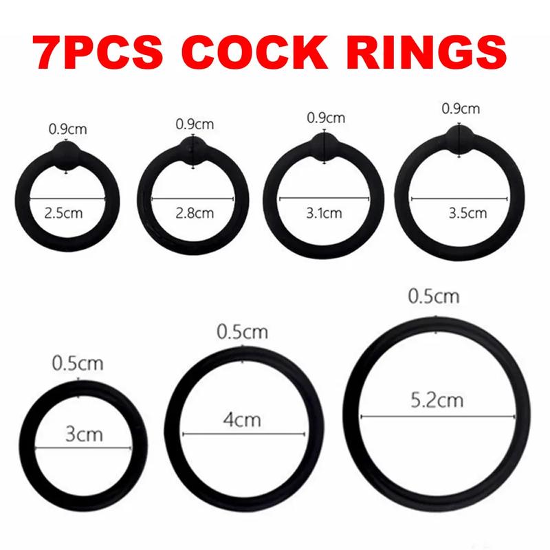3/4 Pcs Penis Rings Cock Rings Sleeve Delay Ejaculation Silicone Beaded Time Lasting Erection Sex Toys for Men Adult Games