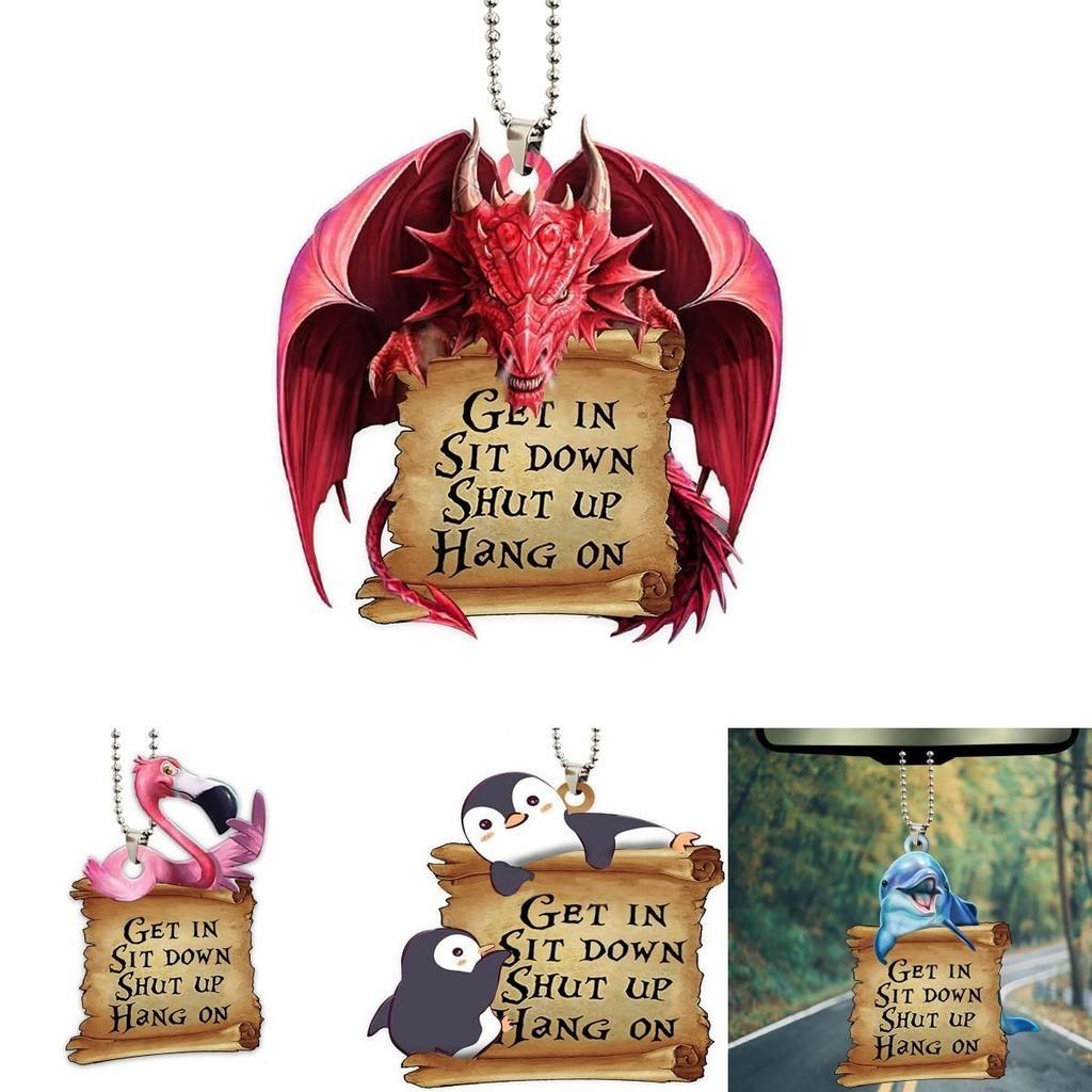 Dolphin Car Rearview Mirror Accessory Christmas Tree Decoration Hanging Ornament Home Decor Gift Acrylic Material