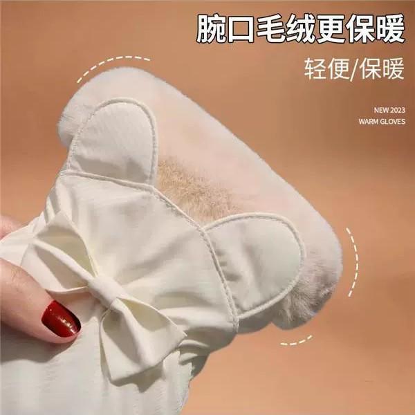 Gloves women's winter thickened velvet cycling cold can women's winter riding electric vehicle thermal cotton gloves
