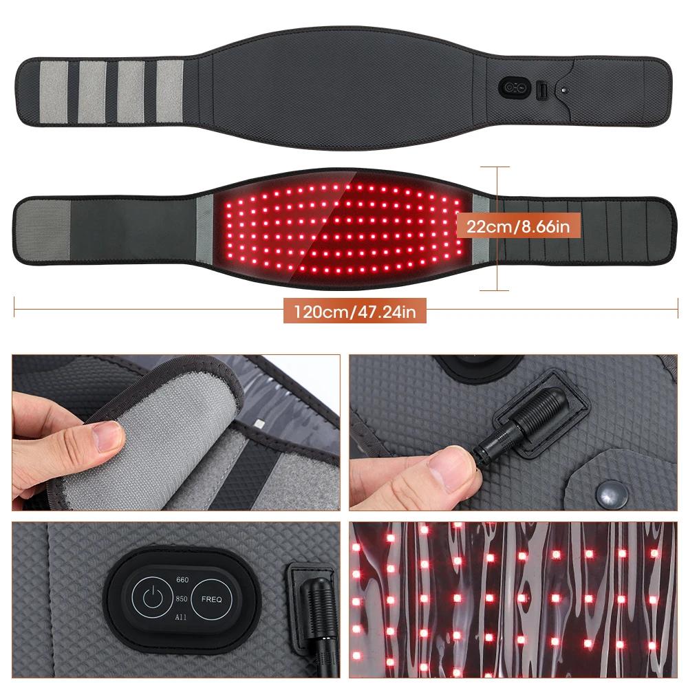 Near Infrared Light Belt 120 LEDs 850nm&660nm Relieve Back Waist Joints Fatigue Improve Skin Devices Setting Smart Timing
