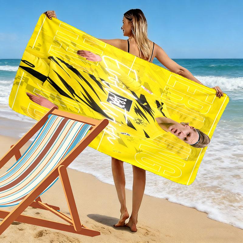 Erling Haaland GOAT Beach Towel, Large Soft Quick Dry Towel for Beach Camping Swimming