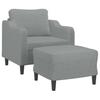 Vidaxl Armchair with Footrest, Light Gray, 60 Cm, Upholstered In Fabric
