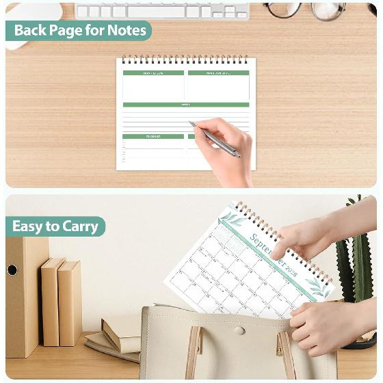 2026 Desk Calendar, Small Desktop Calendar Flip, Jan 2026 to Dec 2026, Standing Table Calendar with Stickers for Home School Work Office, (8" x 6")
