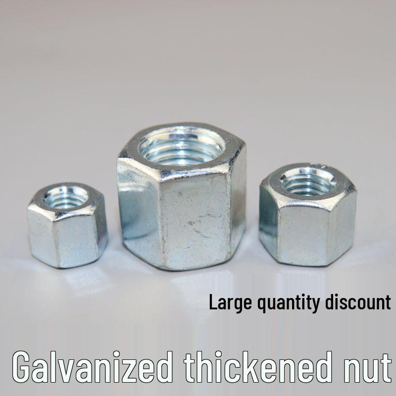 

Extra Thick, Extended & Heightened Galvanized Nuts: M5-M16 Sizes (GB55 & GB56) M16, Width 23, Thickness 17 (50 pcs)