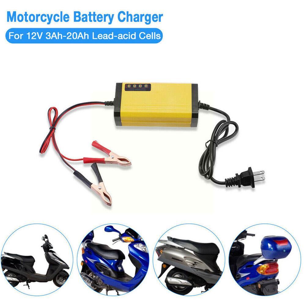12V 2A Car Auto Battery Charger LED Display 220V 110V EU US Smart Automotive Truck Motorcycle Car Charger For 12V 12AH 14AH S5W0