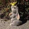 Solar Rabbit Statue: Creative Cartoon Garden Ornament for Courtyard Landscaping