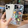 Niche Funny Colored Dinosaur Mobile Phone Case Apple 17 Cute Cure Anti-drop Transparent Protective Case iPhone15pm