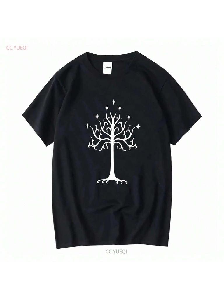 White Tree Of Gondor T Shirt LOTR Classic Fit 100 Cotton Long Or Short Sleeves Vintage Washed Top For Everyday Wear