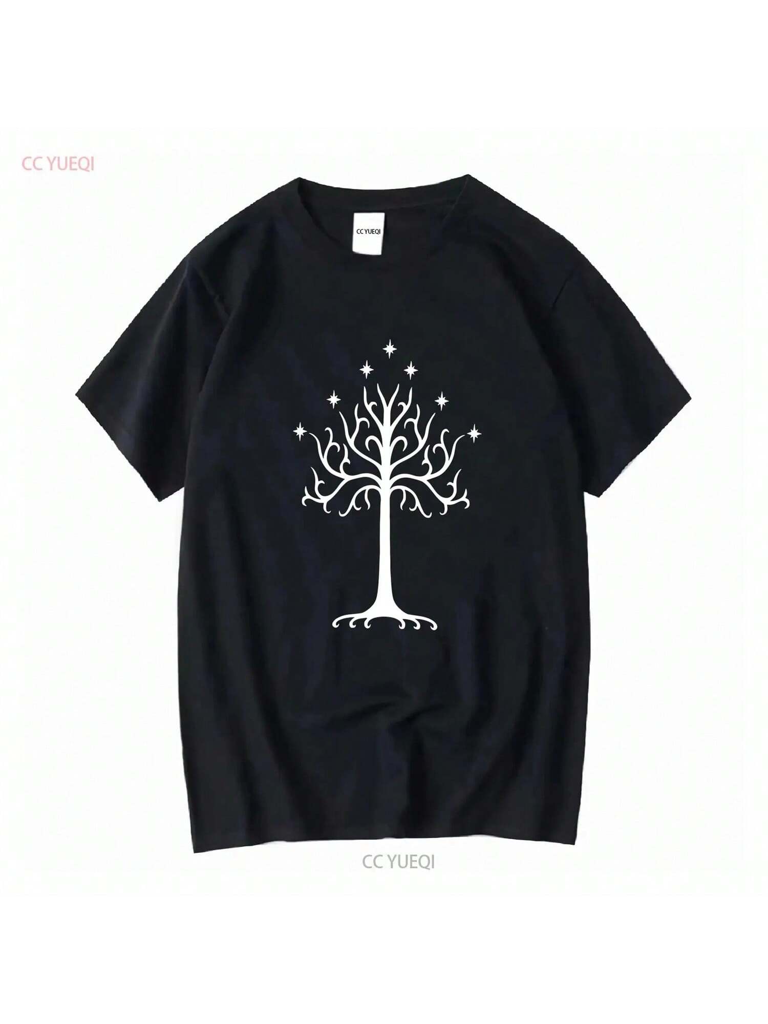 White Tree Of Gondor T Shirt LOTR Classic Fit 100 Cotton Long Or Short Sleeves Vintage Washed Top For Everyday Wear S разноцветный