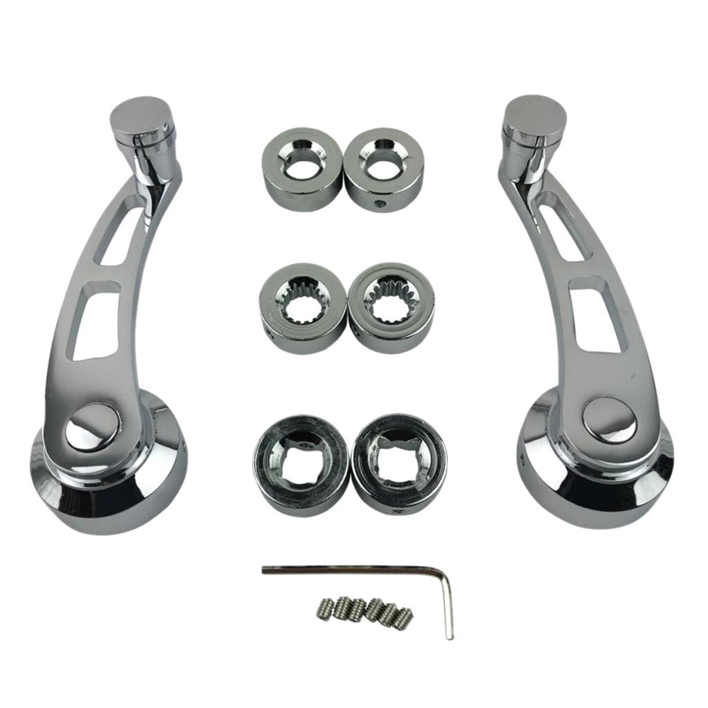 1 Pair Chrome Billet Aluminum Window Crank Handle Kit 41/4 Universal