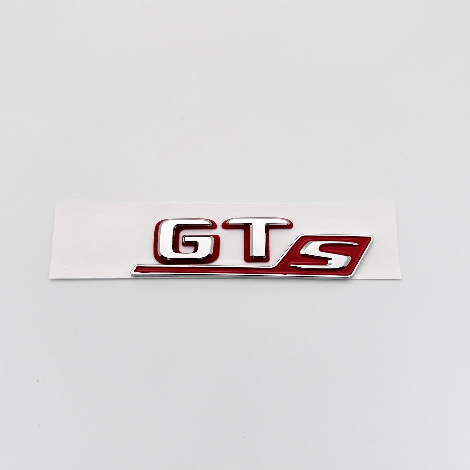 ABS 3D Chrome Silver Black Red Red Emblem Sticker Logo For C190 Series GT GTS GTC GTR Car Rear Trunk Badge Decal Accessories