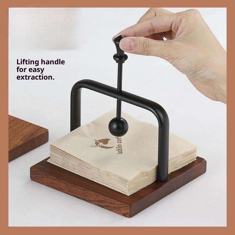 Servetthållare och dispenserställ i trä för bordsskiva, robust bas för restaurang, café, hemmakökbänk