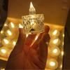 Flameless LED Light Candle Transparent Night Lamp Mini Crystal Candle  Home Decoration