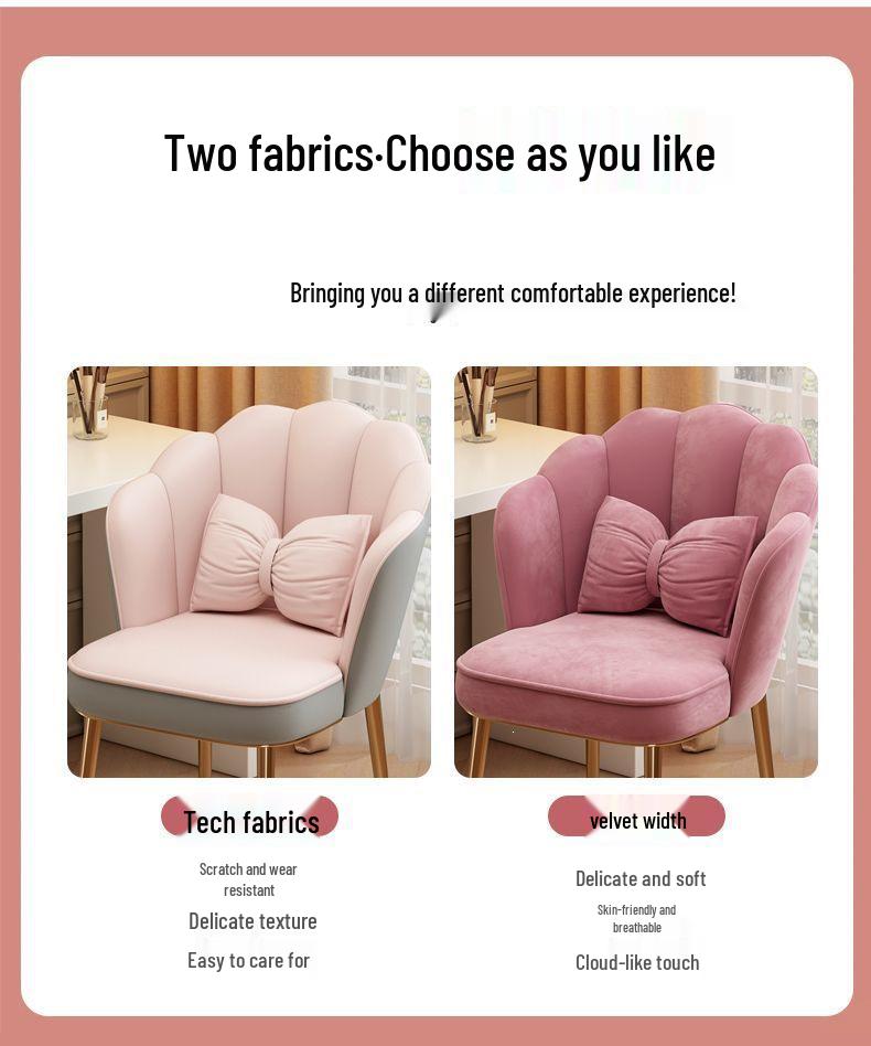 Light Luxury Modern Makeup Chair with Petal Backrest