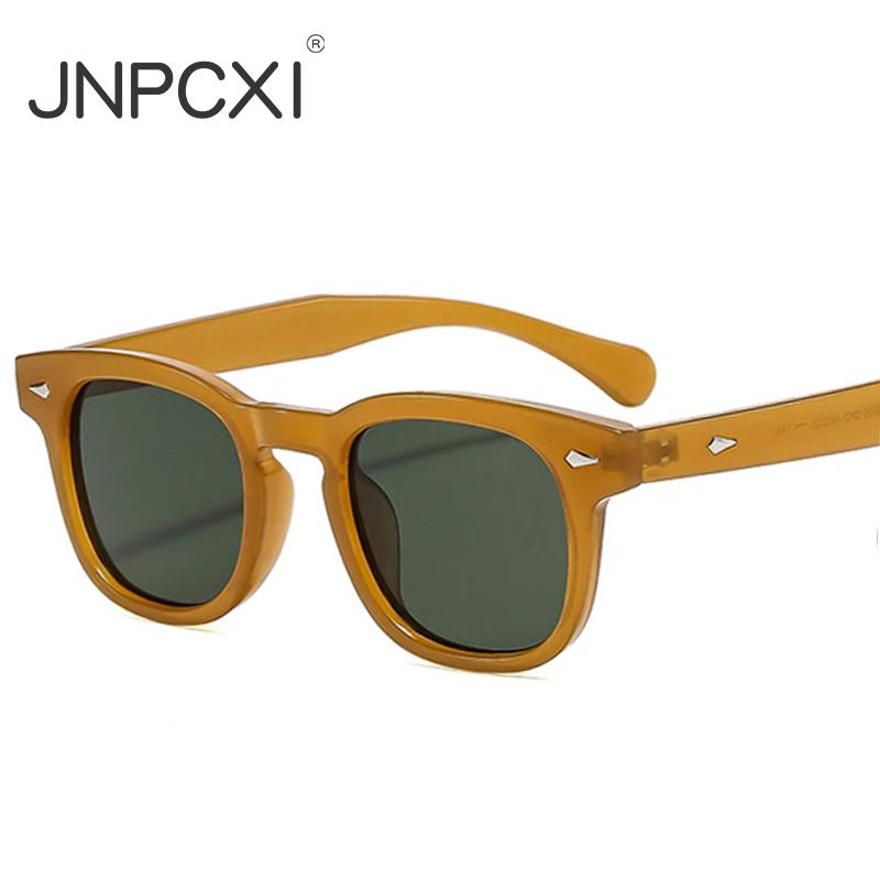 Fashion Women Sunglasses Square Rivets Retro Orange Black Shades UV400 Clear Lens Frame