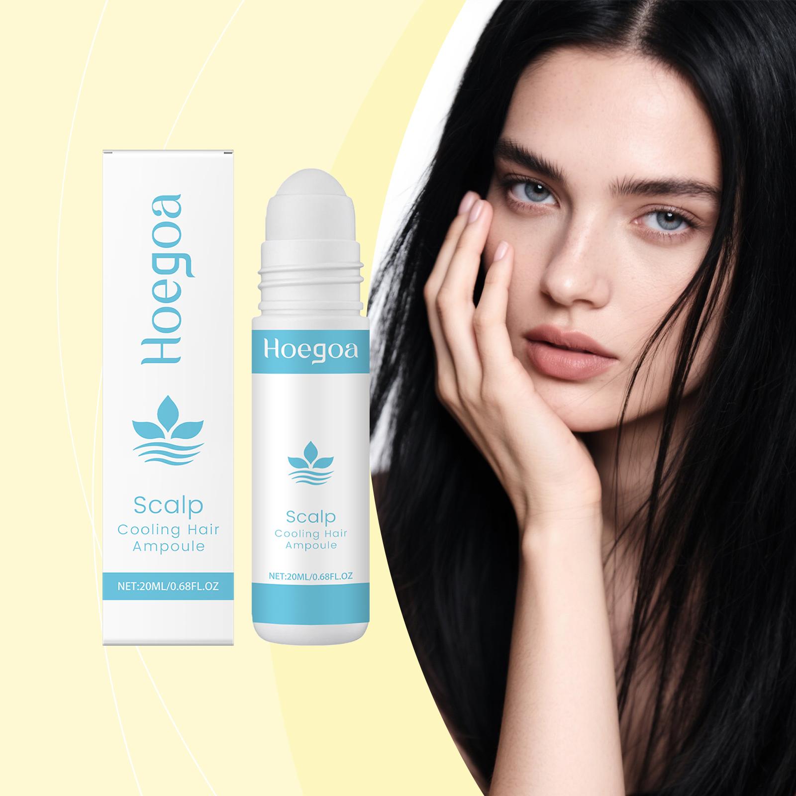 Hoegoa Peppermint Scalp Rolling Balls Essence - Gentle and soothing hair care essence for massaging the scalp. 20ml
