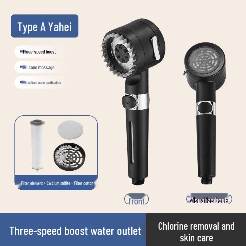 Triple Filtration Multi-Speed Dechlorination Pressurized Shower Head Set