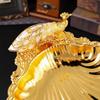 Peacock Palm Tray Creative Shell Fruit Plate European High-end Light Luxury Fruit Plate Home Living Room Retro Fruit Plate