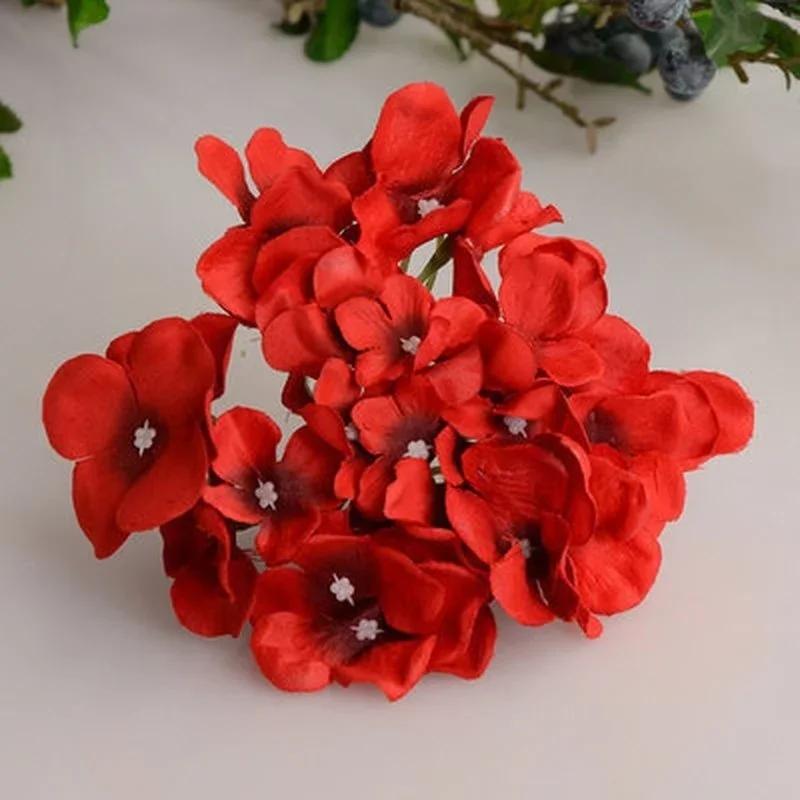 1Pcs Colorful Decorative Flower Wedding Party Luxury Artificial Hydrangea Silk DIY Flower Decoration Vase Artificial Flowers